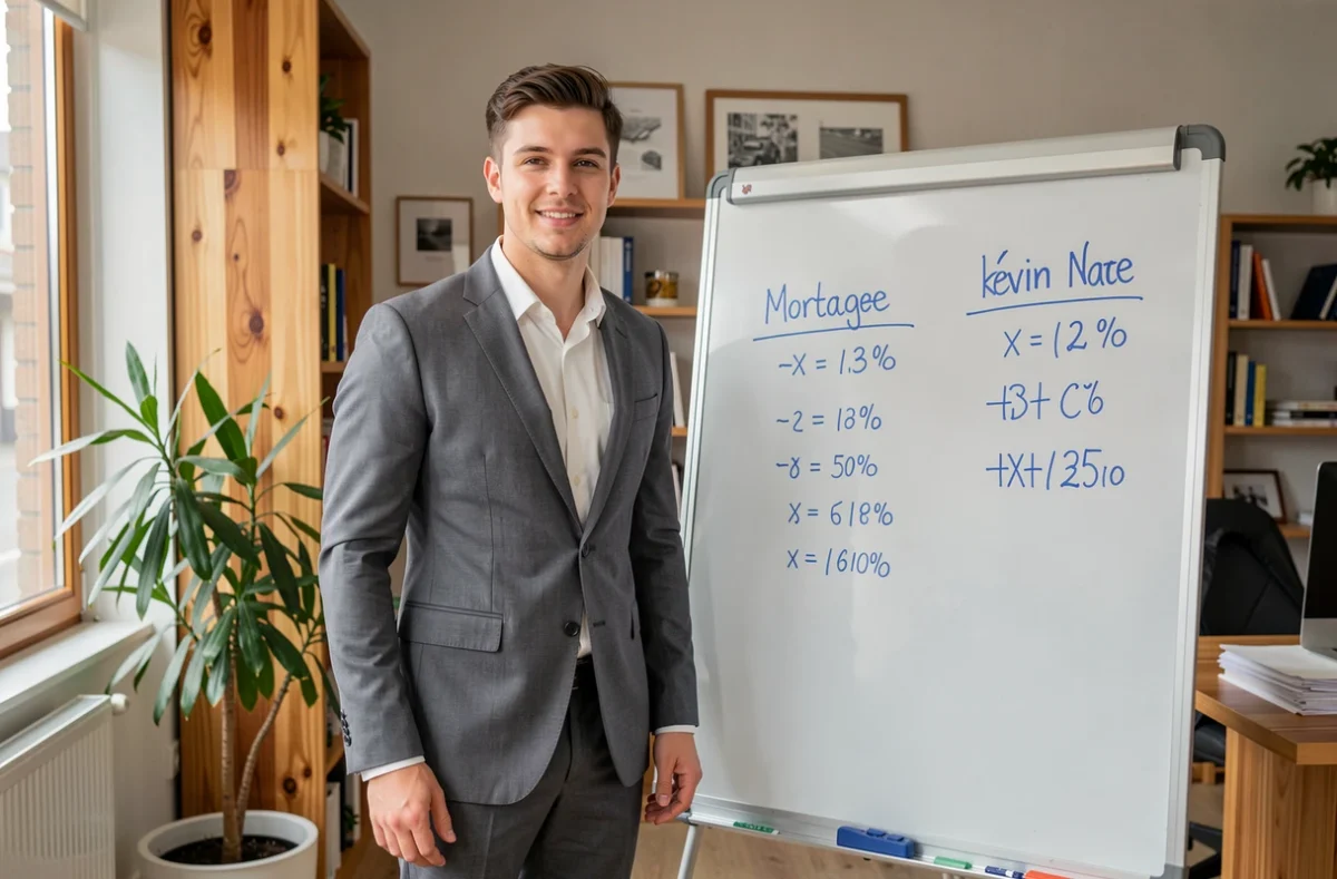 Kévin Hauray, courtier immobilier AussiTauxPrêt en Loire-Atlantique, présentant une comparaison de taux de prêt