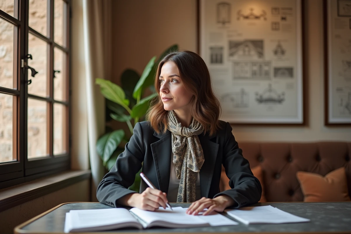 Jeune femme d affaires dans un bureau riad rénové
