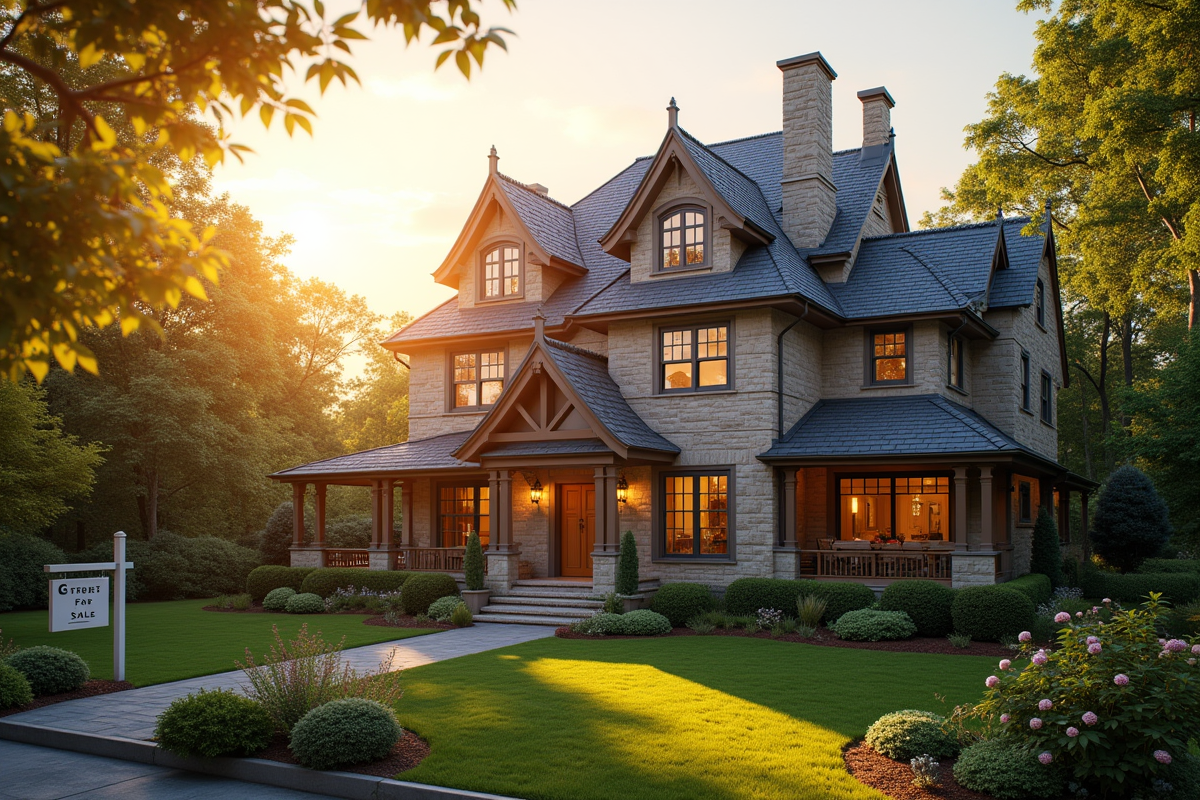 Maison élégante à vendre avec jardin en lumière dorée